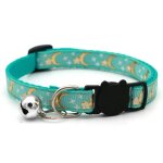 Collier de chat avec cloche dessin anim etoile lune chien chiot chaton collier rglable cloche de scurit ...