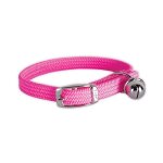Collier chat elastique rose chrome 28cm