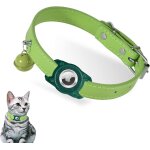 Collier chat - vert collier pour chat airtag support airtag boucle de s�curit�, collier chat personnalis� ...