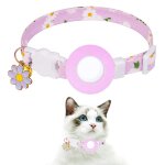 Collier chat - violet collier pour chat petite marguerite airtag support airtag etanche boucle de scurit, ...