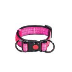 Collier pour chien avec boucle double d, corde de traction r�fl�chissante lumineuse, en nylon, verrou ...
