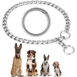 Colliers de chien de chaîne, collier etrangleur pour chien, collier contrôle réglable en acier solide ... Colliers de chien de chaîne, collier etrangleur pour chien, collier contrôle réglable en acier solide ...