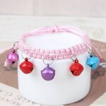 Collier tress pour chien de compagnie avec cloches, sangle rglable, colliers pour chiot, chats, chiens, ...