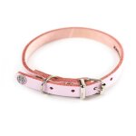 Collier pour chien en cuir martin sellier 31 / 62 cm mixte rose