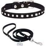 Collier de chien en daim doux colliers de chien clout�s strass etincelants pour animaux de compagnie ...