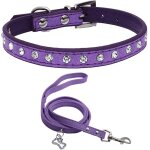 Collier de chien en daim doux colliers de chien clout�s strass etincelants pour animaux de compagnie ...
