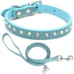 Collier de chien en daim doux colliers de chien clout�s strass etincelants pour animaux de compagnie ...
