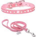 Collier de chien en daim doux colliers de chien clout�s strass etincelants pour animaux de compagnie ...
