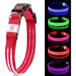 Collier pour chien etanche rechargeable et r�glable pour plus de visibilit�, super lumineux, pour taille ...