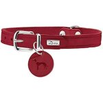 Collier pour chien - hunter - aalborg - cuir souple - taille 28 - 33 cm - rouge