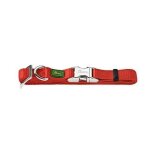 Collier pour chien - hunter - nylon - rouge et noir - taille moyenne - clip en aluminium