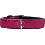 Collier de chien - hunter - softie - 42 - 53 cm - rose - cuir artificiel durable