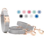 Collier de chien et laisse en cuir souple, réglable en 3 longueurs laisse pour chien et collier ensemble ... Collier de chien et laisse en cuir souple, réglable en 3 longueurs laisse pour chien et collier ensemble ...
