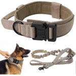 Collier pour chien large et large, collier tactique k9 avec poign�e, laisse elastique tactique r�glable ...