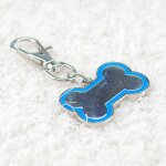 Collier de chien mignon en forme d'os, etiquette d'identification de chien grav�e personnalis�e, nom ...