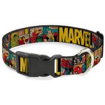 Collier pour chien en plastique avec clip marvel r�tro et panneaux de bande dessin�e noir jaune 40 6 ...