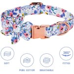 Collier pour chien, réglable motif floral joli collier pour chien avec fleur détachable en strass n?ud ... Collier pour chien, réglable motif floral joli collier pour chien avec fleur détachable en strass n?ud ...