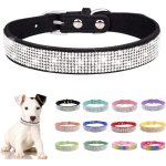 Collier pour chien avec strass, collier mignon en cuir etincelant pour chat et chat, taille s, rose