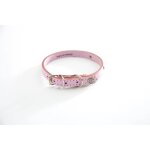 Collier pour chien surpiqu� avec plaque martin sellier 12 / 33 cm mixte rose