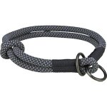 Collier pour chien - trixie - soft half - slip - noir / gris - 40 x 1 cm - confortable et pratique
