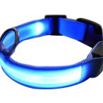 Collier clignotant a led lumineux rglable pour la scurit de chien chat - bleu m(40 - 48cm)