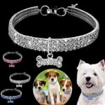 Collier en cristal pour animaux de compagnie, imitation de perles, pendentifs en strass, bijoux pour ...