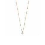 Collier - bijouxia - cristal solitaire zirconium - plaqu� or 18 carats - goutte d'eau - longueur 45 cm ...