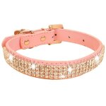 Collier en cuir pu pour animaux de compagnie, marque de luxe, rang�es de strass en cristal, collier pour ...