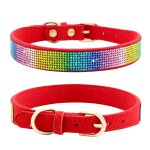Collier en cuir avec strass pour chat, couleur scintillante, réglable, avec attache, collier pour chiot, ... Collier en cuir avec strass pour chat, couleur scintillante, réglable, avec attache, collier pour chiot, ...