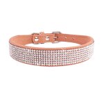 Collier en daim et cristal pour chien, confortable, en alliage de zinc, a paillettes, avec boucle, pour ...
