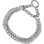 Collier double pour chien - hs sprenger - acier plaqué chrome - 2 mm d'épaisseur - argent - taille moyenne ... Collier double pour chien - hs sprenger - acier plaqué chrome - 2 mm d'épaisseur - argent - taille moyenne ...