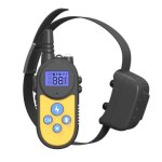 Collier de dressage canin rechargeable etanche a t�l�commande 4 modes jaune yonis