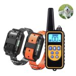 Collier de dressage pour chien rechargeable avec t�l�commande 800 yards 3 modes orange yonis
