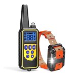 Collier electrique dressage de chien et t�l�commande imperm�able moins de 800 m orange
