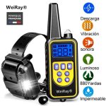 Collier electrique d'entra�nement de chien, weiray - collier de dressage t�l�commande etanche et rechargeable ...
