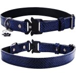 Collier fin en cuir pour chien avec etiquette id qr, collier rglable avec boucle cobra, collier fait ...