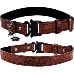 Collier fin en cuir pour chien avec etiquette id qr, collier rglable avec boucle cobra, collier fait ...