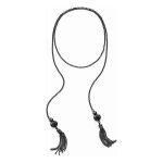 Collier - folli follie - 1n17t007k - noir - acier inoxydable - 45 cm