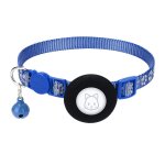 Collier g cat, collier r�fl�chissant con�u pour le collier de chien airtag petit chat chiot (noir)bleu ...