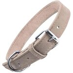 Collier - gloria - nubuck - blanc - ajustable - anneau en d