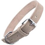 Collier - gloria - nubuck - blanc - ajustable - pour chien moyen