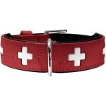 Collier - hunter - mod�le suisse - 24 - 28. 5 cm - rouge / noir - pour petit chien