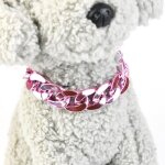 Collier en mtal solide pour chien, chane pour animal de compagnie, bouledogue franais, sangle, accessoires ...