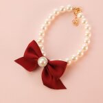 Collier avec n?ud en perles pour animal de compagnie, collier pour chien, collier avec cloche pour petit ...