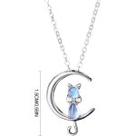 Collier pendentif en forme de croissant de lune et chat, collier chat argent 925, collier en argent sterling, ... Collier pendentif en forme de croissant de lune et chat, collier chat argent 925, collier en argent sterling, ...