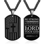 Collier pendentif verset de la bible en acier inoxydable pour homme, etiquette de chien a la mode noire, ...