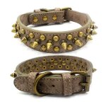 Collier a rivets en cuir pu pour chien, r�glable, punk, a pointes, pour petit chien, chat, fournitures ...