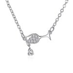 Collier tasse et vin dor rose pour fille, elgant, 3 couleurs, meilleur cadeau, couleur argent, 1670 ...