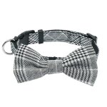 Collier en tissu pour chien et chat, 1 pi�ce, noeud papillon, r�glable, plaid, joli, chiot, chat