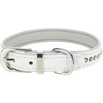 Collier - trixie - active comfort - cuir vritable - strass - taille xs 20 - 24 cm